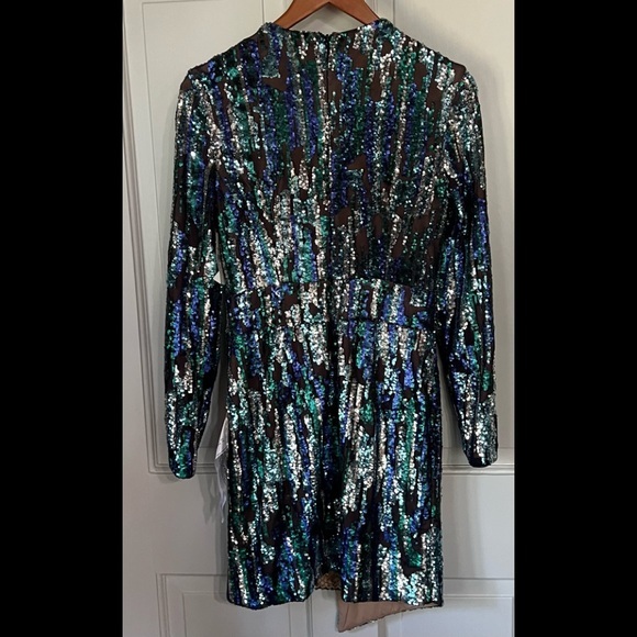 Dress the Population Jayla Asymmetric Sequin Party Cocktail Dress Size Medium - Picture 5 of 6